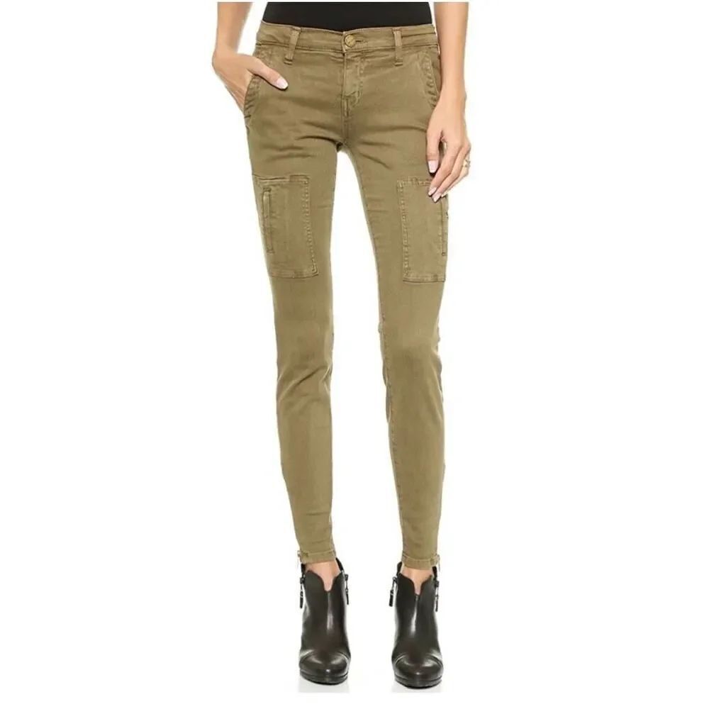 Current/Elliott Brown Gray The Flat Front Cargo Flight Pant Ankle Zipper Sz 27 E